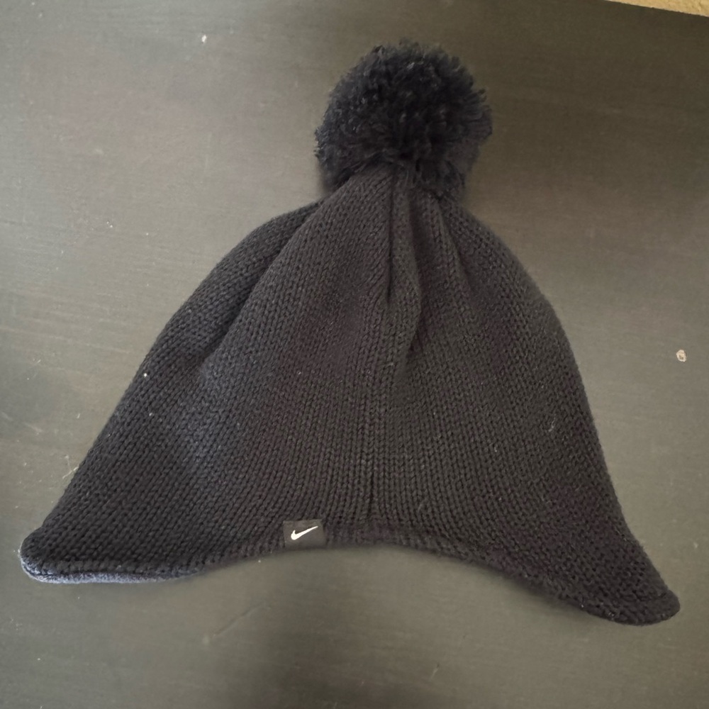 Nike Black Knit Pom Pom Hat